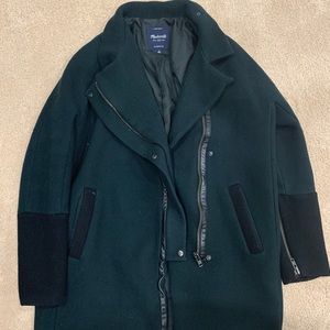 Madewell City Grid Coat Forest Green/Black